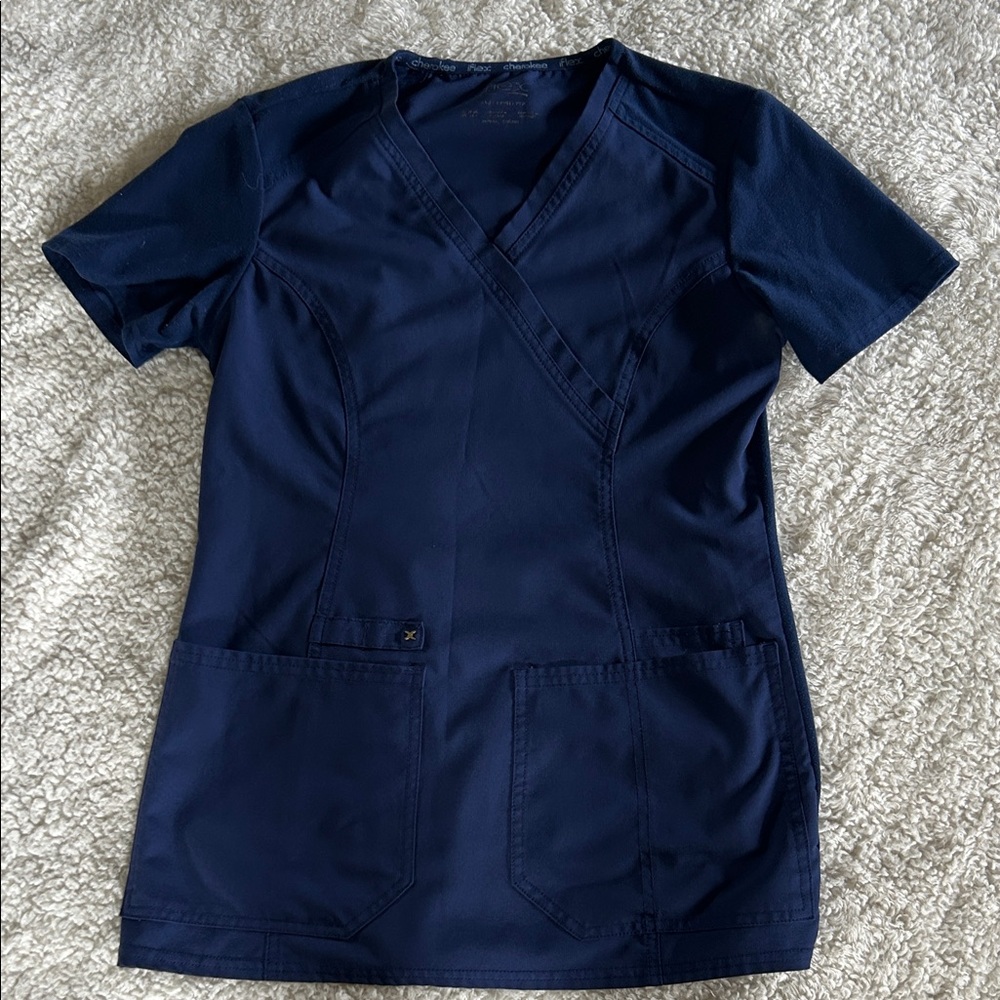 Cherokee Flex Women’s Navy Blue Scrub Top